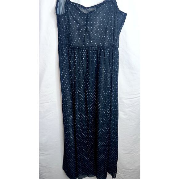 Free People Intimately Madeline Women Sz Med Navy Blue Polka Dot Slip Dress NWT - Picture 6 of 8